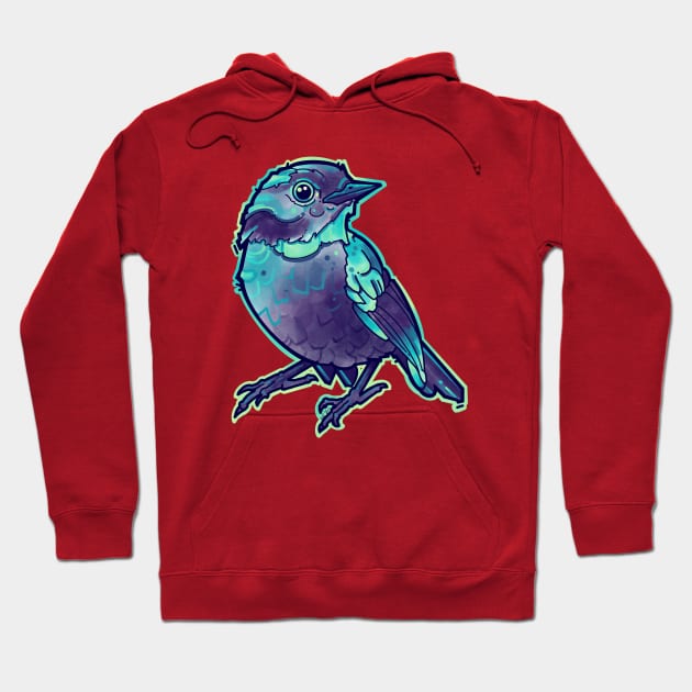 aqua blue little cute bird Hoodie by weilertsen